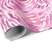 ピンクガーリーの動物ゼブラプリント ラッピングペーパー (ロールコーナー)