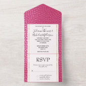 ピンクガーリーの動物 オールインワン招待状 (内側)