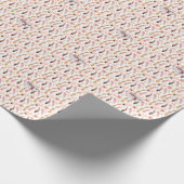 ピンクガーリーの名前フローラ水彩誕生日 ラッピングペーパー (角)