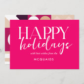 ピンクガーリーの幾何モダンクリスマス シーズンカード