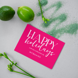 ピンクガーリーの幾何モダンクリスマス シーズンカード