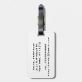 ピンクガーリーの幾何三角形パイナップルモノグラム ラゲッジタグ (裏面縦)