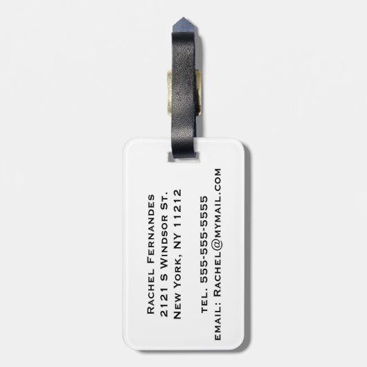 ピンクガーリーの幾何三角形パイナップルモノグラム ラゲッジタグ (裏面縦)