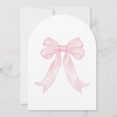 ピンクガーリーの弓シャイニーディスコボールブライダルシャワー 招待状 (裏面)