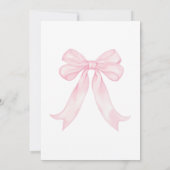 ピンクガーリーの弓シャイニーディスコボールブライダルシャワー 招待状 (裏面)