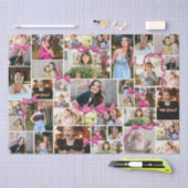 ピンクガーリーの弓12コラージュの写真を繰り返し 薄葉紙 (クラフト)