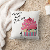 ピンクガーリーの怖い漫画のカップケーキハロウィーンデコル クッション (ブランケット)