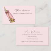 ピンクガーリーの掃除機の住宅清掃サービス 名刺 (正面/裏面)