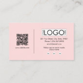 ピンクガーリーの書道署名QRコード 名刺 (裏面)