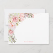 ピンクガーリーの水の色のバラパーソナライズされた(名前) ノートカード (正面)