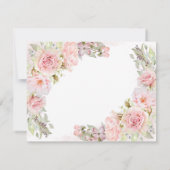 ピンクガーリーの水の色のバラパーソナライズされた(名前) ノートカード (裏面)