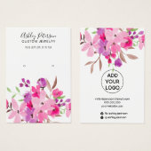 ピンクガーリーの水彩ジュエリーイヤリング表示 (正面&裏面)