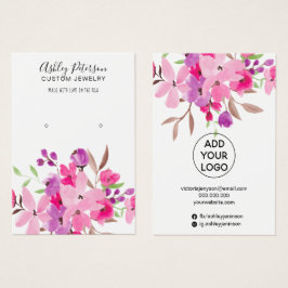 ピンクガーリーの水彩ジュエリーイヤリング表示