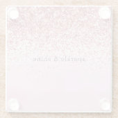 ピンクガーリーの水色きらびやかなスパークルグリッター ガラスコースター (裏面)