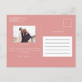 ピンクガーリーの水色彩の鮮やか色飲料メイド・オブ・オーナー（花嫁付き添い人） インビテーションポストカード (裏面)