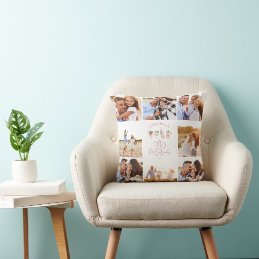 ピンクガーリーの水色50と素晴らしい誕生日 クッション (椅子)