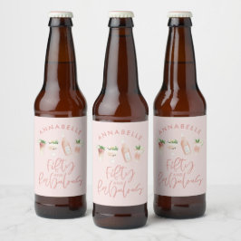 ピンクガーリーの水色50と素晴らしい誕生日 ビールラベル