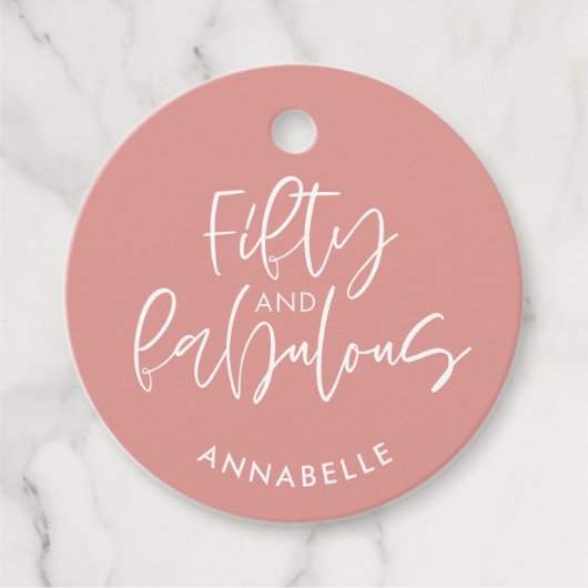 ピンクガーリーの水色50と素晴らしい誕生日 フェイバータグ (正面)