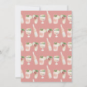 ピンクガーリーの水色50と素晴らしい誕生日 招待状 (裏面)