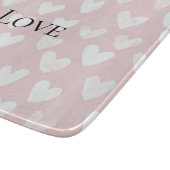 ピンクガーリーの白ハート カッティングボード (角)