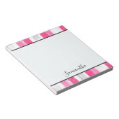 ピンクガーリーの白抽象芸術ストライプ ノートパッド (アングル)