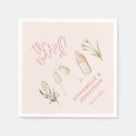 ピンクガーリーの繊細で美しモダンい野花 スタンダードカクテルナプキン