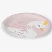 ピンクガーリーの美しエレガントい白鳥パーティー ペーパープレート (アングル)