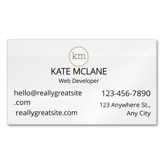 ピンクガーリーの美学フェミニン マグネット名刺 (正面)