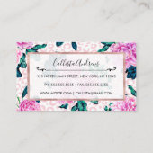 ピンクガーリーの花とヒョウアニマルプリント 名刺 (裏面)