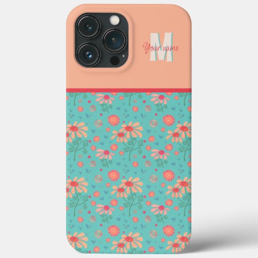 ピンクガーリーの花のインスピレーションカスタムiPhoneケース Case-Mate iPhoneケース (裏面)