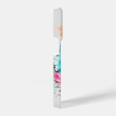 ピンクガーリーの蝶の乳がん認識度 iPhoneケース (右側面)