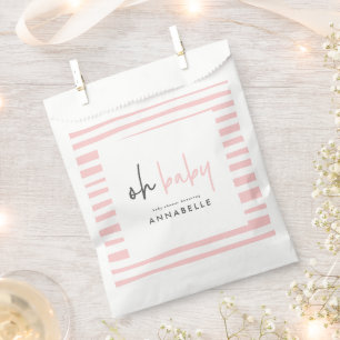ピンクガーリーの赤ちゃんシャワータイポグラフィモダンお願いバッグ フェイバーバッグ
