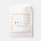 ピンクガーリーの赤ちゃんシャワータイポグラフィモダンお願いバッグ フェイバーバッグ (正面)