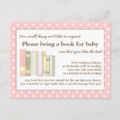 ピンクガーリーの赤ちゃんシャワーブック挿入リクエストカード インビテーションポストカード (正面)