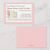 ピンクガーリーの赤ちゃんシャワーブック挿入リクエストカード エンクロージャーカード (正面/裏面)