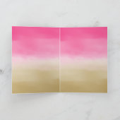 ピンクガーリーの金ゴールドグラデーションカラー黒ゼブラ印刷 カード (内部)