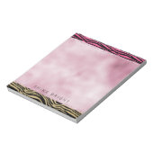 ピンクガーリーの金ゴールドグラデーションカラー黒ゼブラ印刷 ノートパッド (回転)