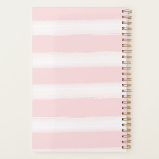 ピンクガーリーの金ゴールドストライプグリッターまつげ輝き プランナー手帳 (裏面)