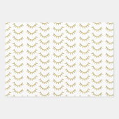 ピンクガーリーの金ゴールドストライプグリッターまつげ輝き ラッピングペーパーシート (正面3)