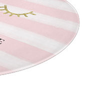 ピンクガーリーの金ゴールドストライプグリッターまつげ カッティングボード (角)