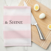 ピンクガーリーの金ゴールドストライプグリッターまつげ キッチンタオル (四つ折り)