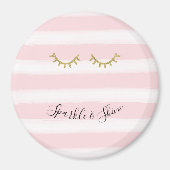 ピンクガーリーの金ゴールドストライプグリッターまつげ マグネット (正面)