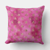 ピンクガーリーの金ゴールドバラ クッション (正面)
