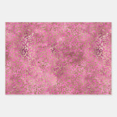 ピンクガーリーの金ゴールドバラ ラッピングペーパーシート (正面3)