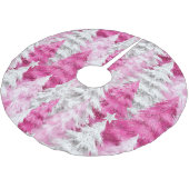 ピンクガーリーの銀釉クリスマスツリー ブラッシュドポリエステルツリースカート (アングル)