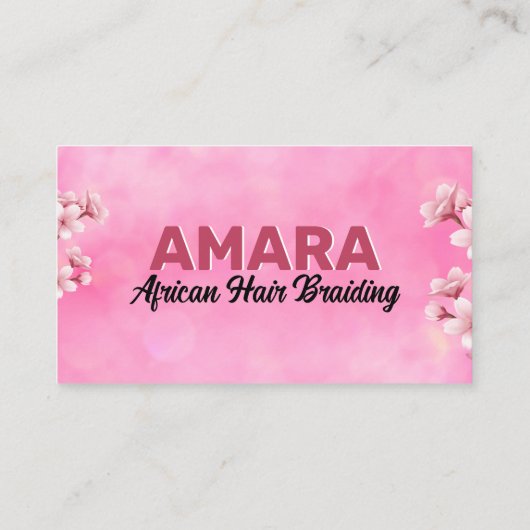 ピンクガーリーの髪の編み合わせ私たちQRコードに接続 名刺 (裏面)