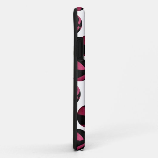 ピンクガーリーの黒いバスケットボールのモノグラムの模様 Case-Mate iPhoneケース (裏面/右)