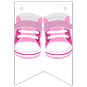 ピンクガーリーの「ウェルカムベビー」赤ちゃんシャワー バンティングフラッグ (第1の旗)