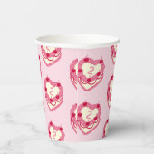 ピンクガーリーはケーキを持ち食べて2誕生日 紙コップ (右)