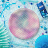 ピンクガーリーアクア金ゴールドマーメイド ペーパープレート (パーティー)